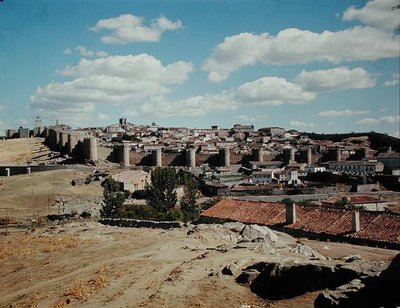 Panoramablick auf die antiken Stadtmauern, 11.-12. Jahrhundert von Spanish School